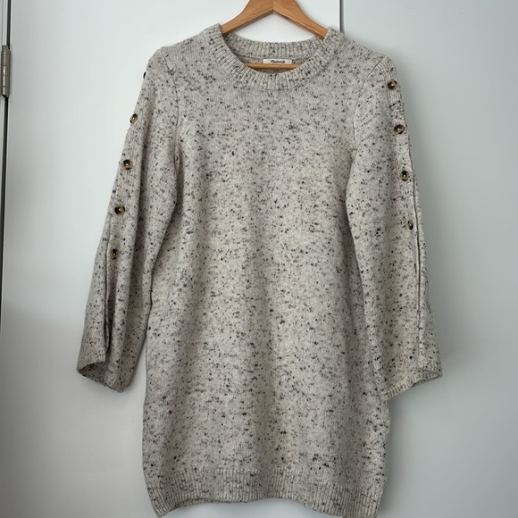 Madewell Donegal Button-Sleeve Sweater-Dress size L - Picture 4 of 6